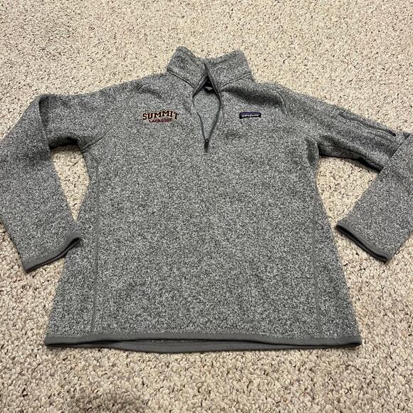 Patagonia Better Sweater Quarter Zip Pullover Sz L Gray Logo Gorpcore Hike - Picture 1 of 7